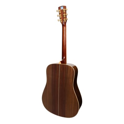 Saga SL65 All-Solid Spruce Top Rosewood Back & Sides Acoustic-Electric Dreadnought Guitar | Natural Gloss image 2