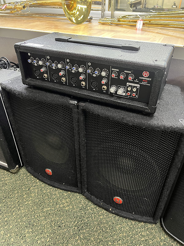 Harbinger M60 PA System Mixer/Amp & Speakers Reverb