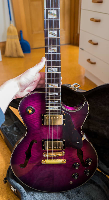 Greco RS-1000 1994 Purple / black burst (Gibson ES-137 precursor) | Reverb