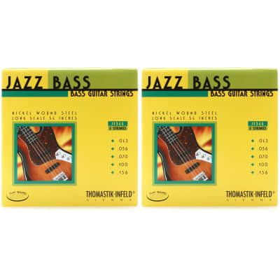 Thomastik-Infeld JF345 Jazz Flatwound Bass Guitar Strings - .043-.136 Long Scale 34" 5-string (2 Pack)