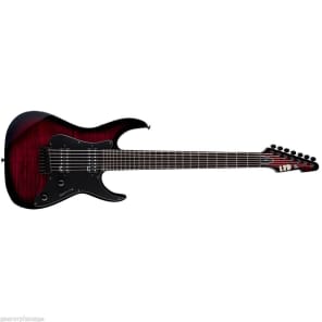 ESP LTD AW 7 Alex Wade Signature Series BLRSB Blood Red Sunburst ESP CASE AW7 Reverb