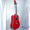 Oscar Schmidt OG1-TR 3/4 Size Acoustic Guitar - Trans Red Finish - Good Condition Used