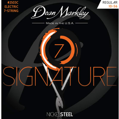 Dean Markley Custom Regular 10-56 NickelSteel Electric Signature Series 7 String Set for sale