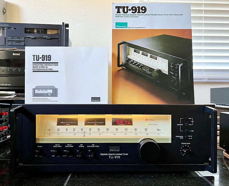 Sansui TU-919 Quartz Locked Stereo AM/FM Tuner, Original Instructions & Brochure image 1