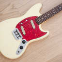 1965 Fender Duo Sonic II Vintage Electric Guitar Slab Board Olympic White 100% Original w/ Case