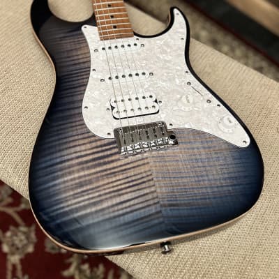 Suhr Standard Plus Faded Trans Whale Blue Burst Electric Guitar - With Suhr Deluxe Padded Gig Bag image 1