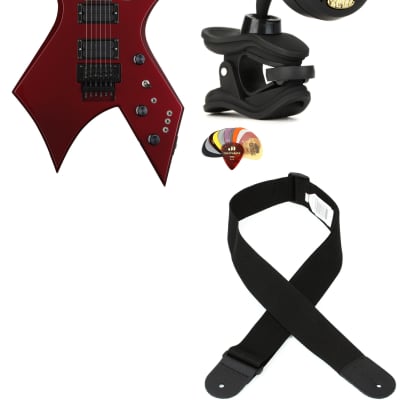 B.C. Rich USA Handcrafted Limited-edition Warlock Electric Guitar - Red  Bundle with Snark ST-8 Super Tight Chromatic Tuner... (4 Items) for sale