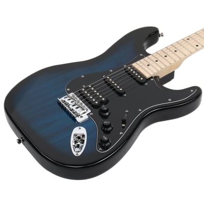 Glarry GST Electric Guitar w/20W Amplifier HSS Pickups Blue image 4