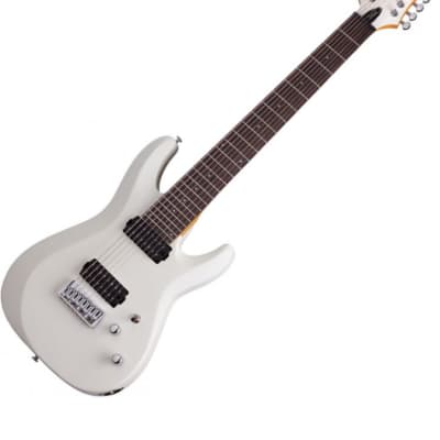 Schecter C-8 Deluxe Electric Guitar Satin White image 3