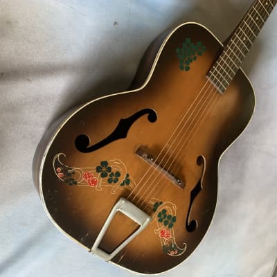 1940's Del Oro Archtop Acoustic w/Dice & 4 Leaf Clovers  RARE !! image 2