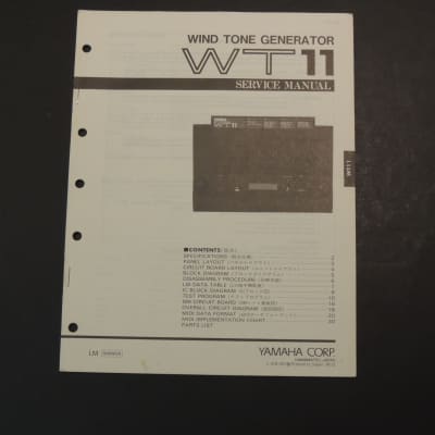 Yamaha WT11 Service Manual [Three Wave Music] image 1