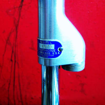 Vintage 1940's Shure 737A crystal super cardioid microphone / retro mod dynamic Satin Chrome w period cable 55 55S 708A # 2 image 10