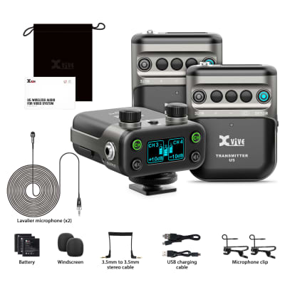 Xvive U5T2 2-Channel Camera Mount Wireless Lavalier Microphone System