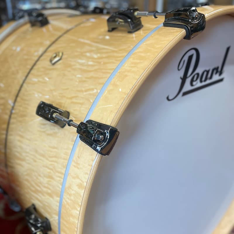 Pearl Masterworks Shell Pack in Natural Flame Maple with Black Stripe