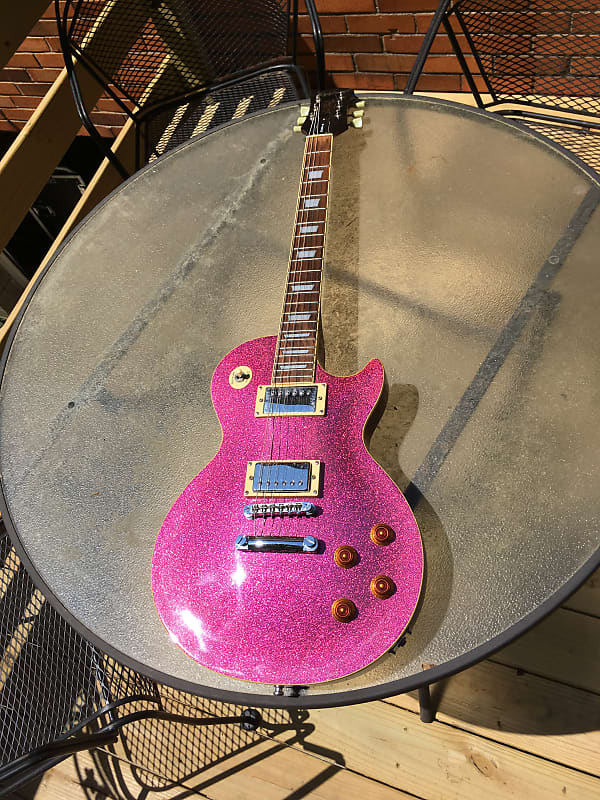 Epiphone Les Paul Standard Magenta Sparkle Pink Flake 1997 | Reverb