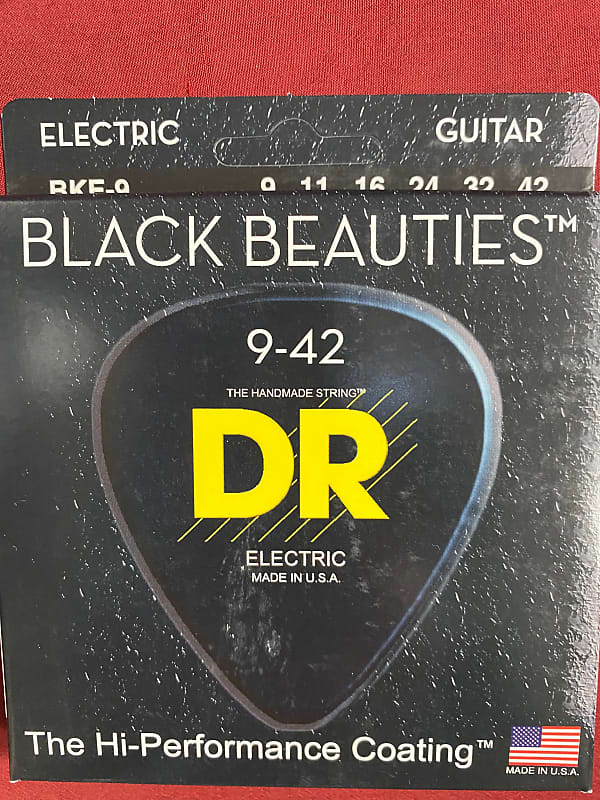 DR BKE-9 Black Beauties 19-42 coated electric guitar strings