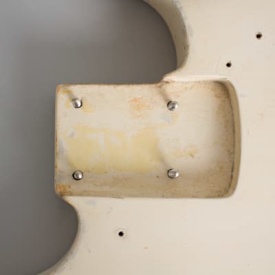 Fender  Slab Body Precision Solid Body Electric Bass Guitar (1966), ser. #128929, brown hard shell case. image 19