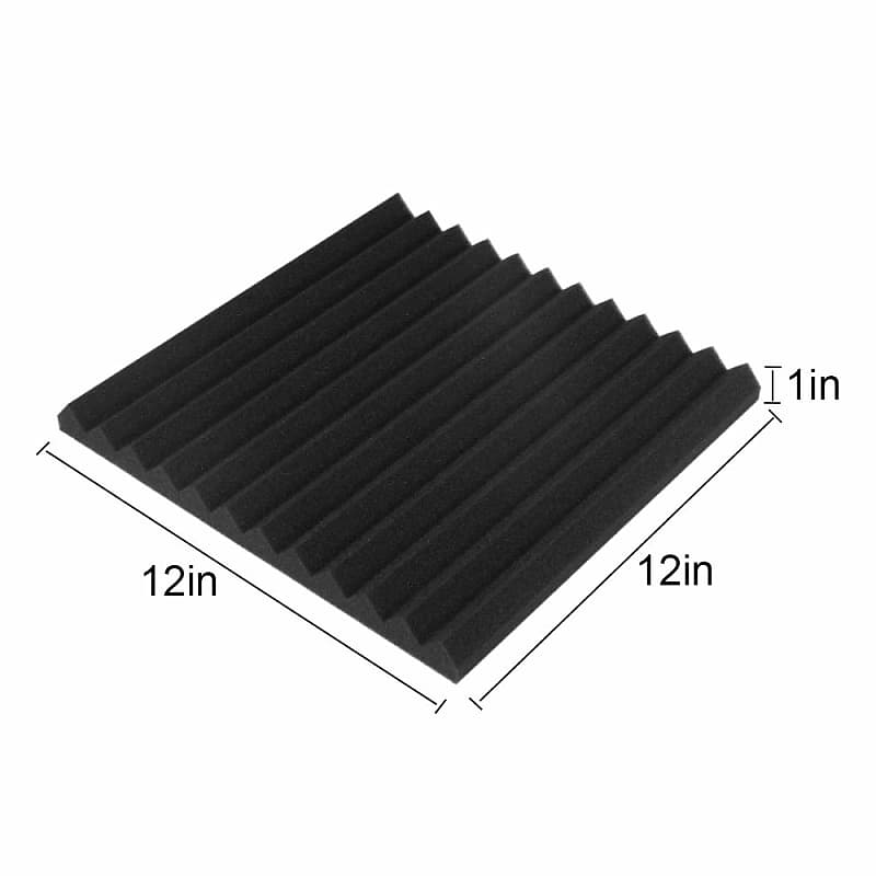 50 Pack Acoustic Panels Soundproof Studio Foam for Walls Sound Absorbing  Panels Sound Insulation Wedge for Studio, 1 X 12 X 12 (Black)