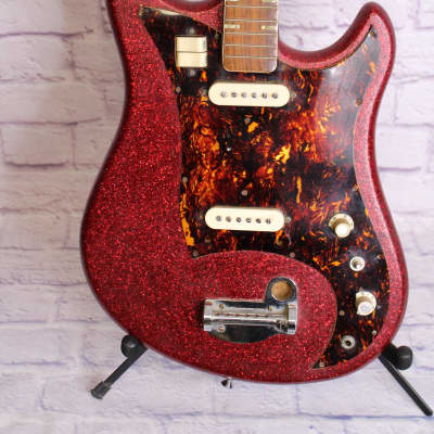 Vintage 1967 NORMA EG-470-2 - Red Sparkle Guitar- REPAIR image 2