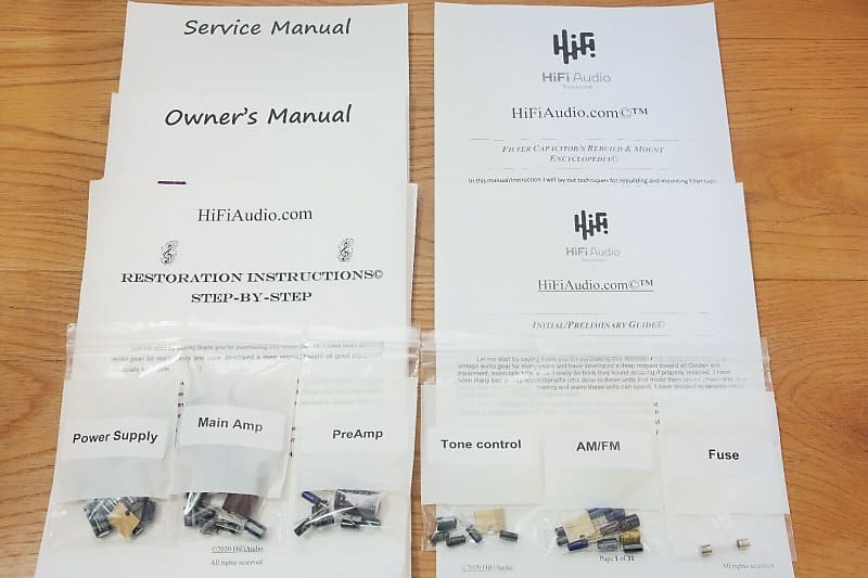 Realistic STA-52 restoration kit filter capacitor repair rebuild fix  			