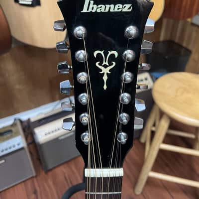 Ibanez  V302 12- string acoustic guitar  1981 Made in Japan- Black Truss rod max'd w/OHSC image 9
