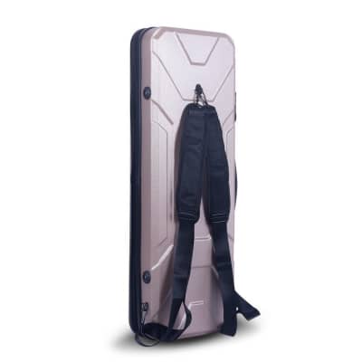 Crossrock CRA400VFCH 4/4 Violin oblong Hardshell Case in Champagne-Robot series zippered ABS molded image 5