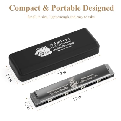 Chromatic Harmonica Key Of C 10 Hole 40 Tone With Case For Professional  Player Adult Beginner Students, Excellent Gift For Music Fan - Silver Best  Music Gift