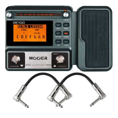 Mooer GE100 Guitar Multi-Effects FX Processor w/ Expression Pedal + Patch Cables image 1