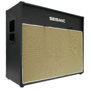 Seismic Audio Luke-2x12V_BLWH Vintage Empty 2x12" Guitar Cab