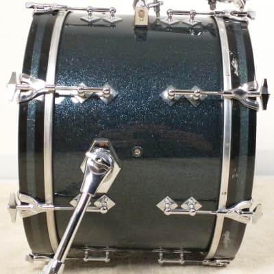 Craviotto Solid Maple 7.5x10, 13x13, 14x14, 12x18" BD 2009 Drum Set, Gun Metal Blue Lacquer Kit #139 image 8