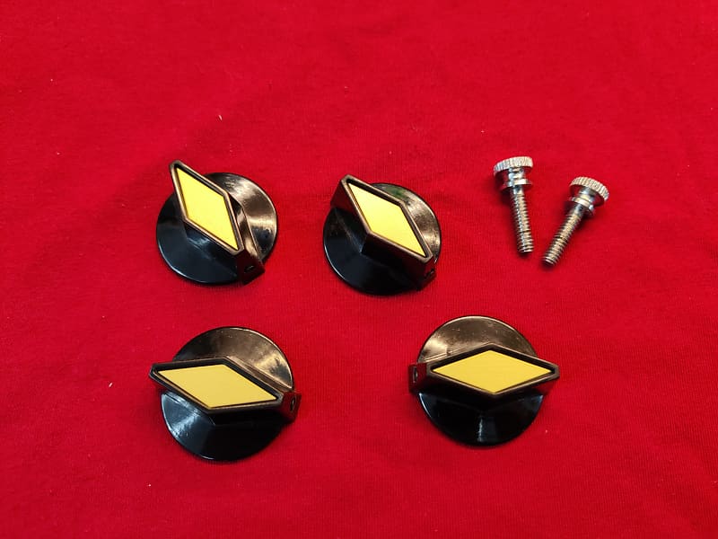 Set of 4 pcs tv style cooker black And Gold knobs + 2 Reverb