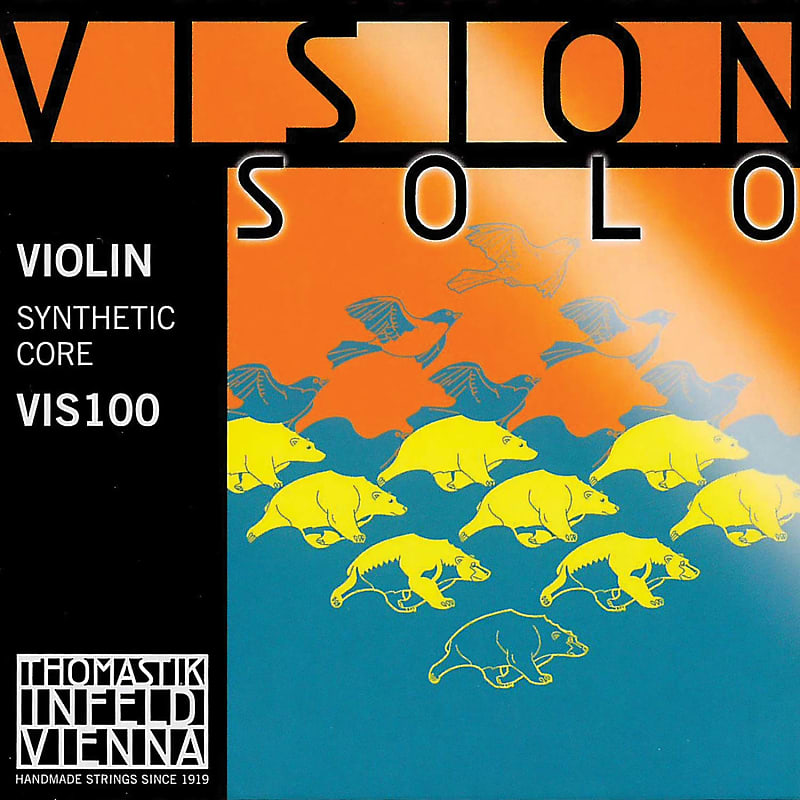Thomastik Thomastik Vision Solo 4/4 Violin String Set - Medium Gauge -  with Aluminum Wound D String image 1