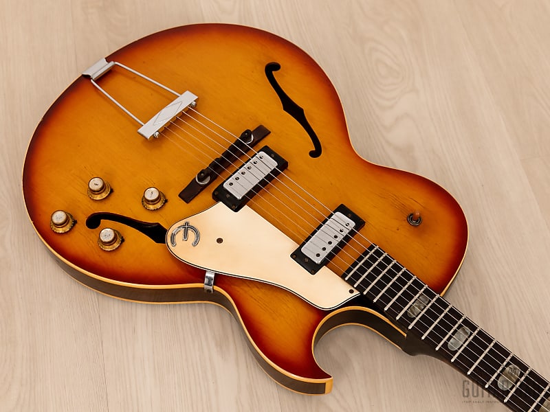 1965 Epiphone Sorrento E452TD Vintage Hollowbody Guitar Sunburst w/ Pat #  Mini Humbuckers, Case