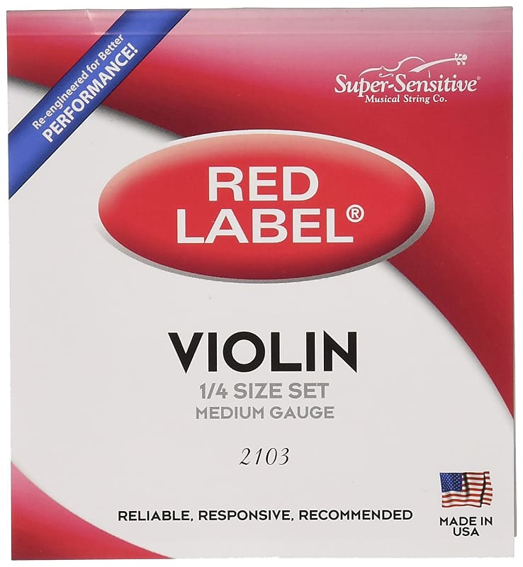 Super Sensitive SS2103 Red Label 1/4"" Violin String Set image 1