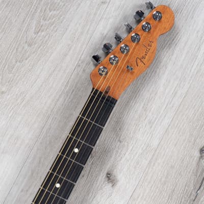 Fender American Acoustasonic Telecaster Guitar, Ebony Fretboard, Steel Blue image 8