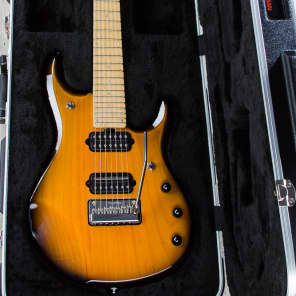 Ernie Ball Music Man JP7 John Petrucci 7-String Piezo Vintage Tobacco Burst Electric Guitar w/ Case image 10