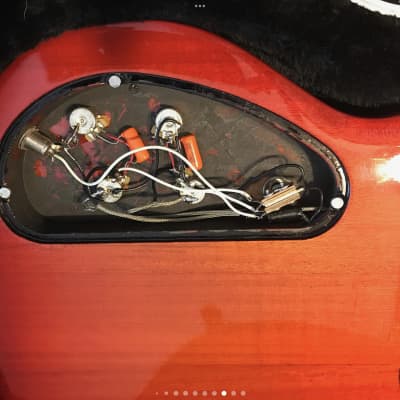 J.W. Van SG style neck through Electric guitar Cherry Burst image 14