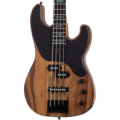 Schecter Guitar Research Model-T 4 Exotic Black Limba Electric Bass Satin Natural 2832 image 5