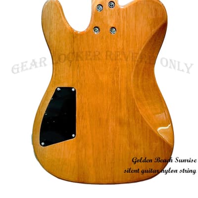 Golden beach sunrise solid cedar Nylon string silent guitar (custom made) image 4