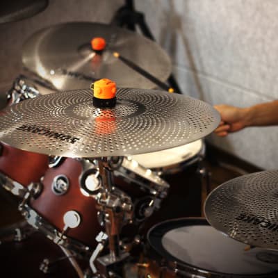 SONICAKE Low Volume Cymbal Pack Quiet Cymbal Set 14'hi-hat+16"crash+18'crash+20"ride 5 Pcs Drum Cymbal Set Practice Cymbal，Sliver(U.S. domestic inventory) image 7
