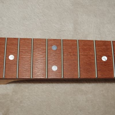 Unfinished Strat Style Neck Lacewood Curly on Flame Maple Strat 24.75 Conversion Neck 21 M/J Frets image 4