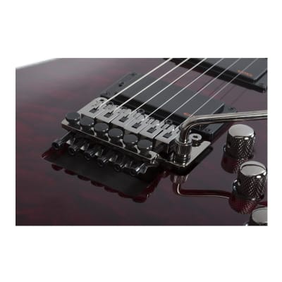 Schecter Hellraiser C-1 FR 6-String Mahogany, Quilted Maple Electric Guitar with Battery Compartment (Right-Handed, Black Cherry) image 8