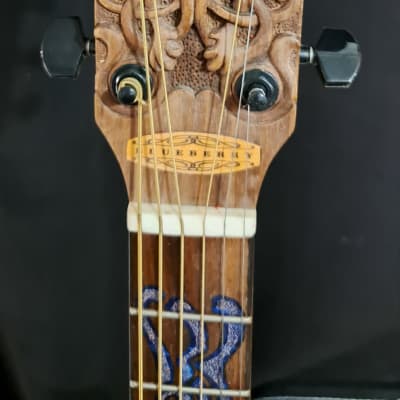 Blueberry NEW IN STOCK Handmade Acoustic Guitar Celtic Motif image 6