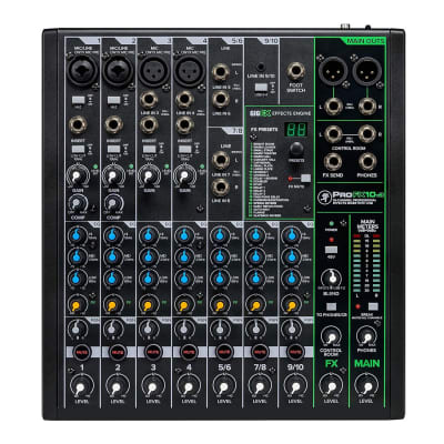 Mackie ProFXv3 Series, 10-Channel Professional Effects Mixer with USB recording interface, Stereo Input +28 dBu Main mix XLR Onyx Mic Preamps and GigFX effects engine - Unpowered (ProFX10v3) image 1