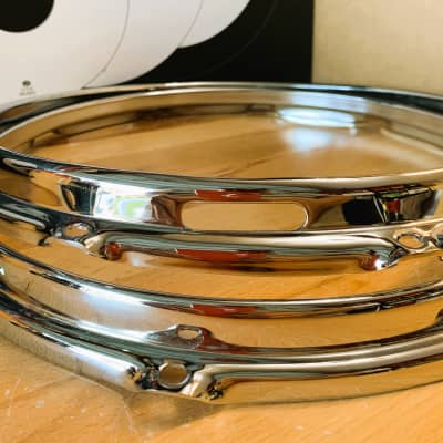 Snare Drum Stick Saver S-Hoops 14" 10-Lug 3mm, Pair - Chrome over Steel image 2