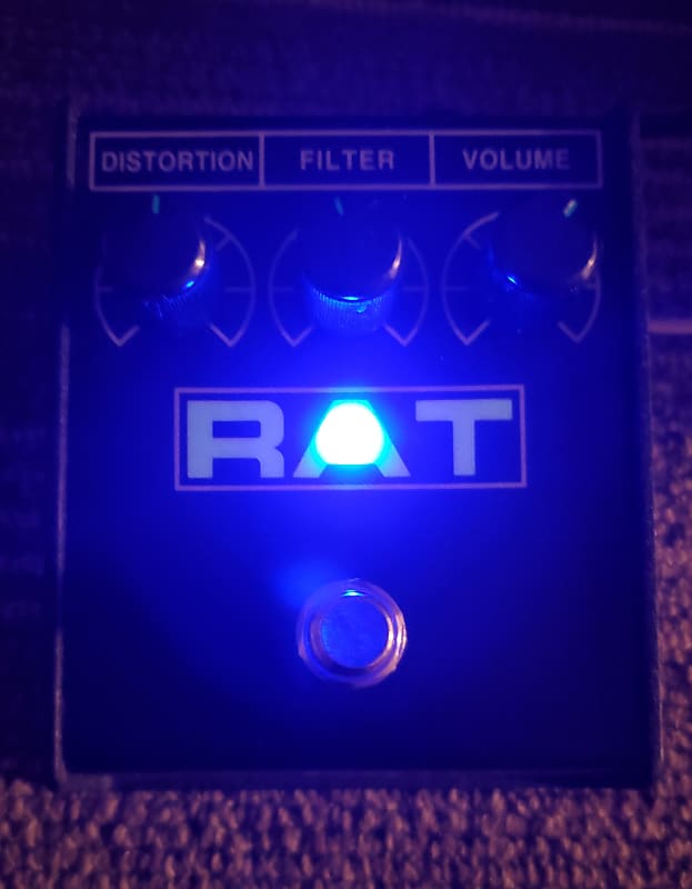 Modded ProCo RAT 2 Distortion - Blue LED - Glow in the Dark | Reverb