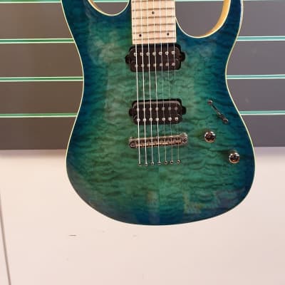 Lindo LDG7X Turquoise burst 7 String Electric Guitar image 2