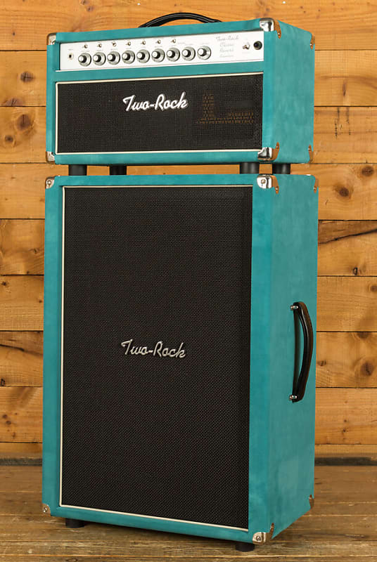 Two Rock Classic Reverb Signature 50 Watt Head & 2x12 Cab - Teal Suede B Stock image 1