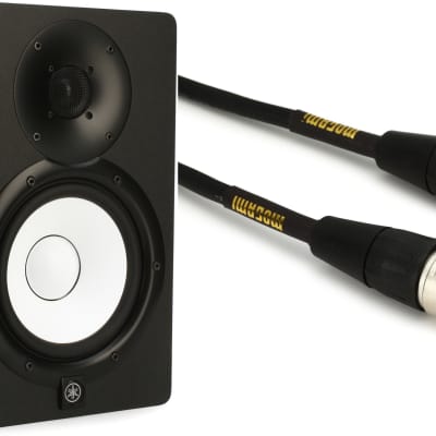 Yamaha HS7 6.5 inch Powered Studio Monitor - Black  Bundle with Mogami CorePlus Microphone Cable - 15 foot image 1