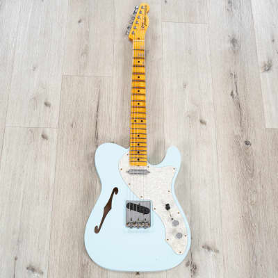 Fender 1969 Telecaster Thinline Guitar, Journeyman Relic, Maple, Aged Sonic Blue image 3